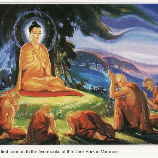 Shakyamuni Buddha teaching.