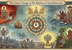 The Great Voyage to Enlightenment with our navigator Buddha, our captain Avalokiteshvara (in 6 Forms!) and our coordinates Om Ma Ni Pad Me Hum. See the video to enjoy an animated Odyssey with Hero Avalokitesvara as we journey to save the six realms.