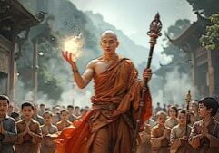 Ksitigarbha works tirelessly in all six realms helping suffering beings.