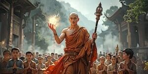 Ksitigarbha works tirelessly in all six realms helping suffering beings.