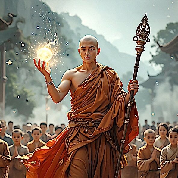 Ksitigarbha works tirelessly in all six realms helping suffering beings.