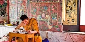 Transcription, copying and writing of sutras and writing commentaries has always been a part of monastic life.