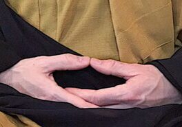 Hand mudra seated meditation.