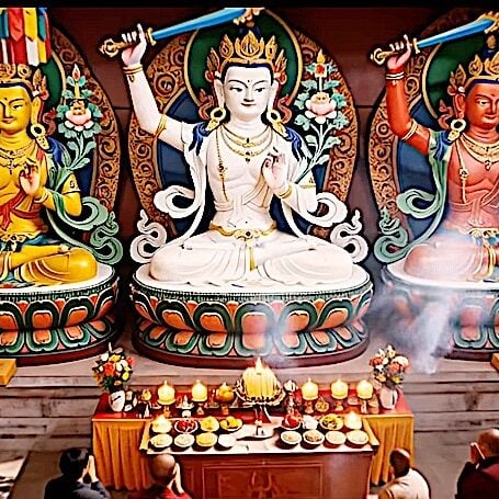 The 5 Family Manjusris from a video by 3GemsBandBuddha-Weekly