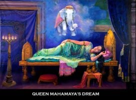 lifeofbuddha Queen Mahamayas dream of a white elephant from heaven conception of Buddha