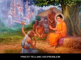 lifeofbuddha071 a priest tells Buddha his problem