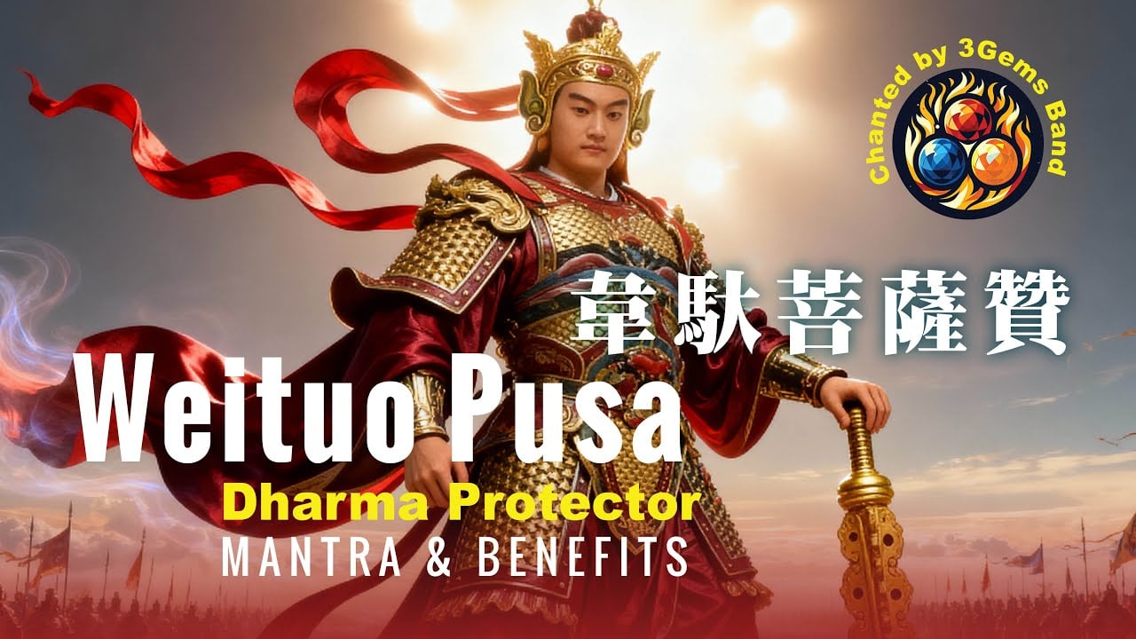 Wei Tuo Pusa, Aspect of Vajrapani Bodhisattva, His Practice, Praise, Mantra 韋馱菩薩贊 #佛教誦經音樂
